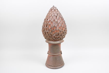 Dominique Garet Artichoke Terra Cotta Sculpture, French Studio Pottery