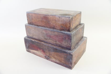 Set of 3 Wooden Korean Nesting Boxes