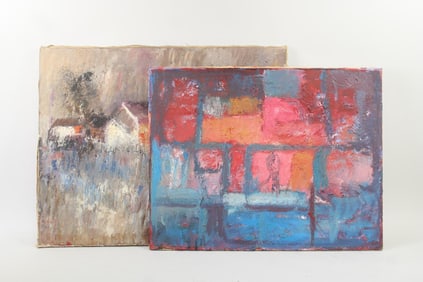 Pair of Expressionist Paintings, R. Coates 1967