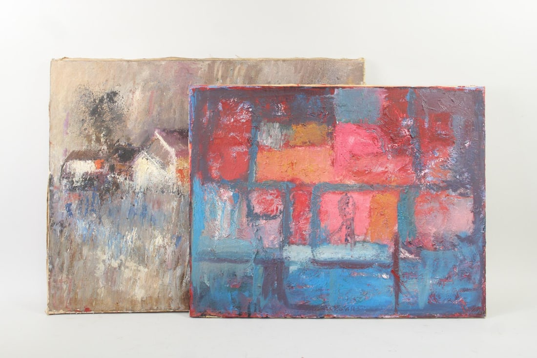 Pair of Expressionist Paintings, R. Coates 1967 (1 of 15)
