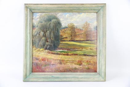 Lorentz Kleiser Impressionistic Landscape Painting, "The Willow Tree"