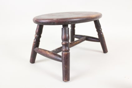 Diminutive Wooden Stool with Turned Legs