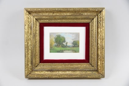 Framed 19th Century Impressionist Pastel by Andre Des Fontaines