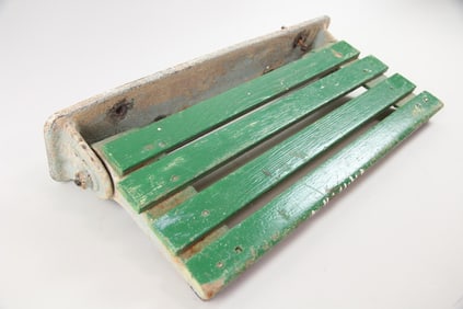 Industrial Green Painted Wood & Iron Fold Up Shelf