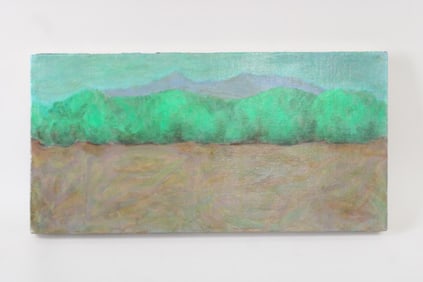 Clark Murray Expressionist Landscape Painting, Green Treeline