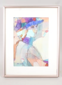 Figural Watercolor Painting of a Woman by Mary Carlton