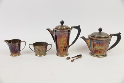 Mappin & Webb Silver-plated Art Deco Tea Set, 5 Pieces