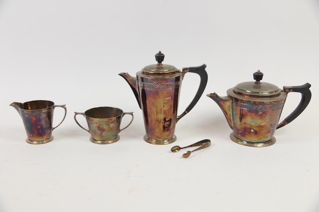 Mappin & Webb Silver-plated Art Deco Tea Set, 5 Pieces (1 of 9)