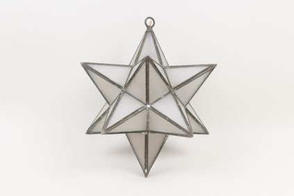 Glass & Metal Moravian Star Pendant Light Fixture