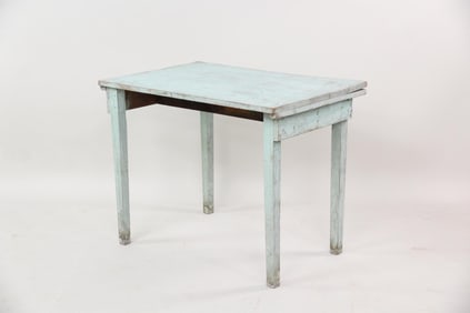 Primitive Green Painted Wood Collapsible Work Table