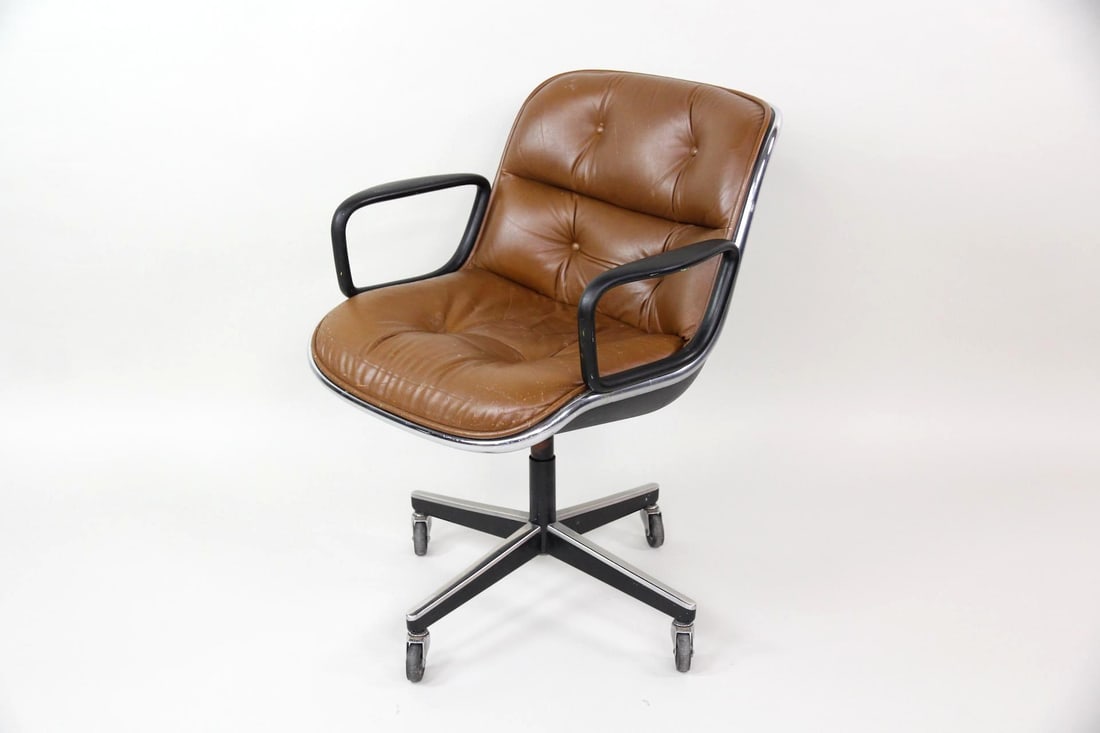 Leather Executive Chair, Charles Pollock for Knoll (1 of 16)