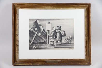 Gold Gilt Framed Print "Liberated Village" by William Gropper