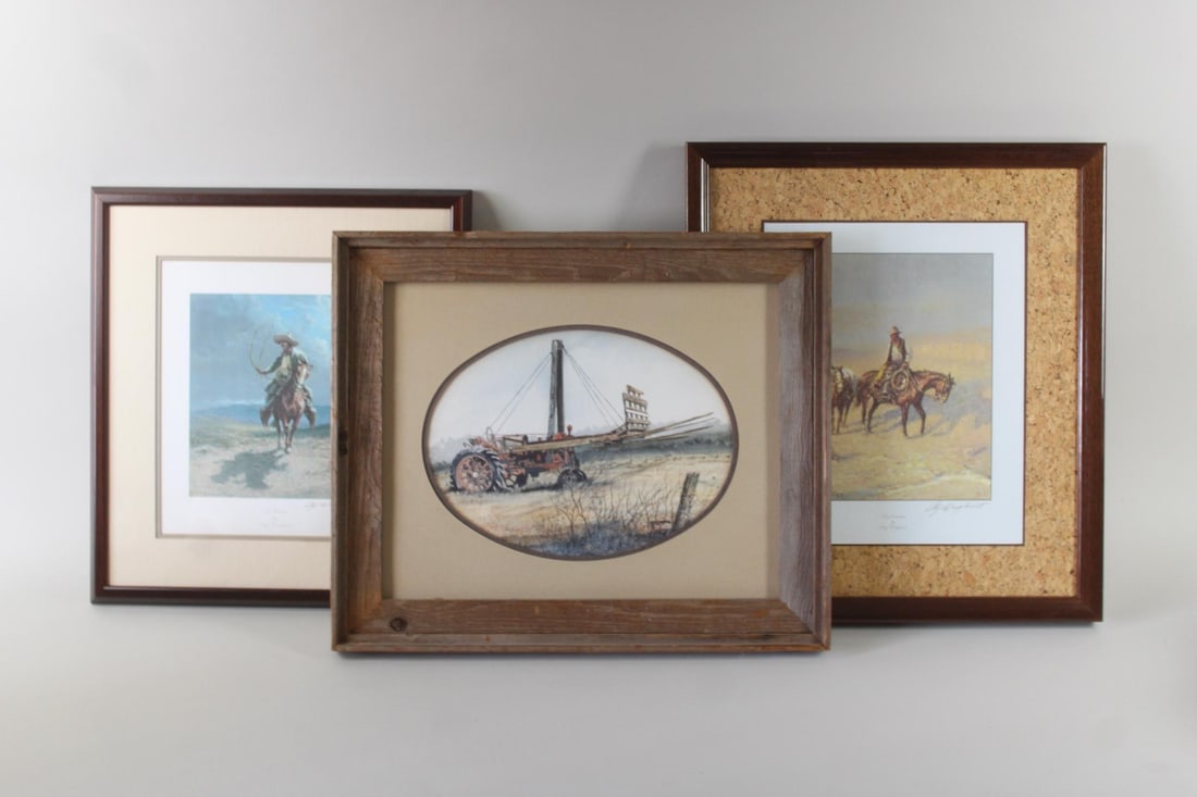 Lot of 3 Western Framed Prints, Olaf Wieghorst (1 of 15)