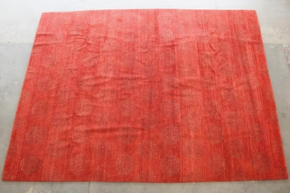 Tibetan Wool Rug 'Khorlo' Design by Ralo Carpets, 9 x 12 Ft