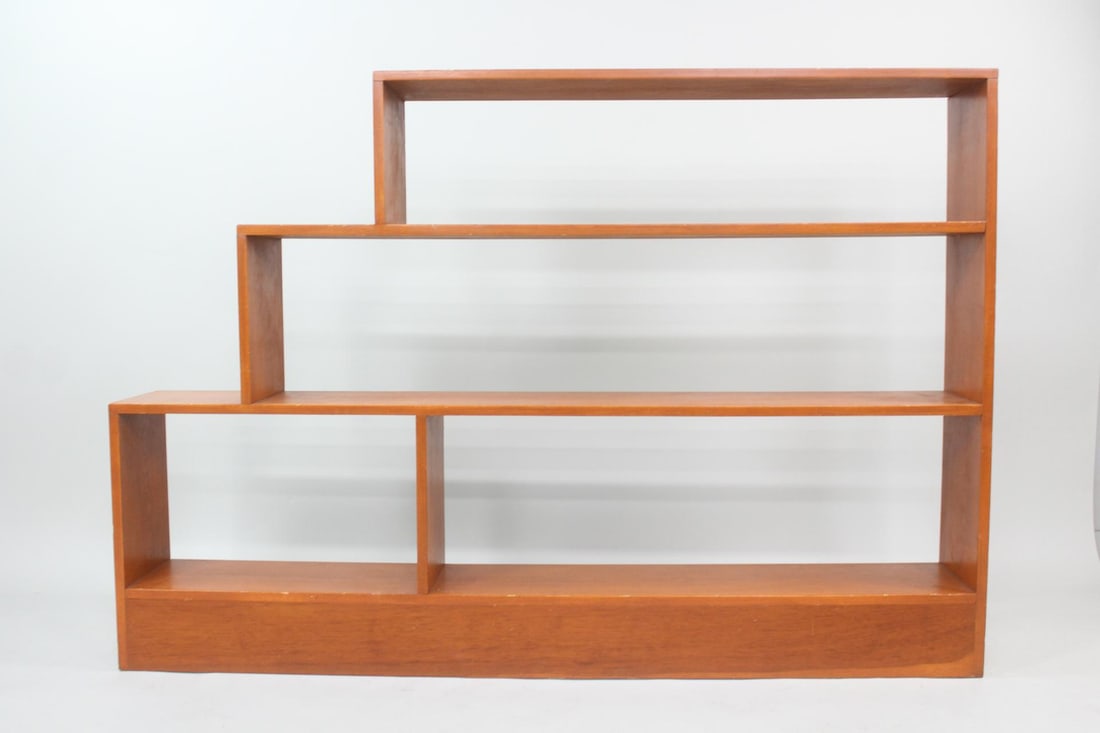 Mid-Century Modern Waterfall Display Wooden Bookcase (1 of 12)