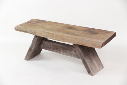 Minimalist Angular Live Edge Bench