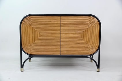 CB2 Gabi Rattan Entryway Console Cabinet