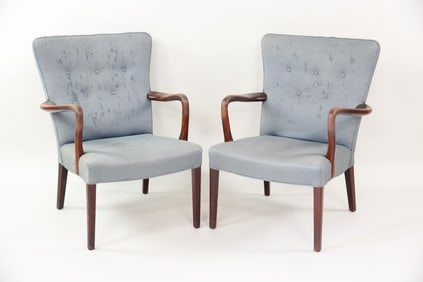 Pair of Danish Modern Rosewood Arm Chairs