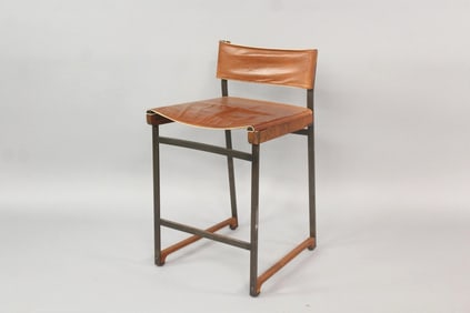 TOKENYC "Catenary" Leather & Steel Bar Stool