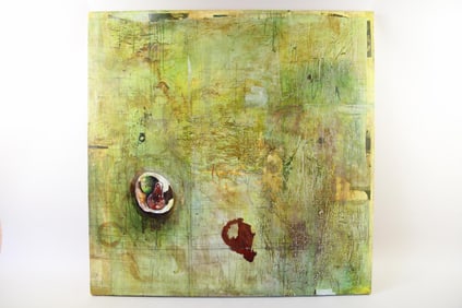 Large Abstract Oil Painting, "Assassination" by Kevin Larmon, 1989