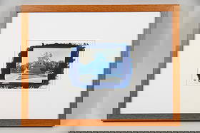 Cyanotype, General Sheridan by William Cullum: Cyanotype Photograph, General Sheridan by William Cullum. A framed image by American artist William Cullum (1958-2020) of an equestrian statue in blue tones characteristic of the cyanotype process. Po