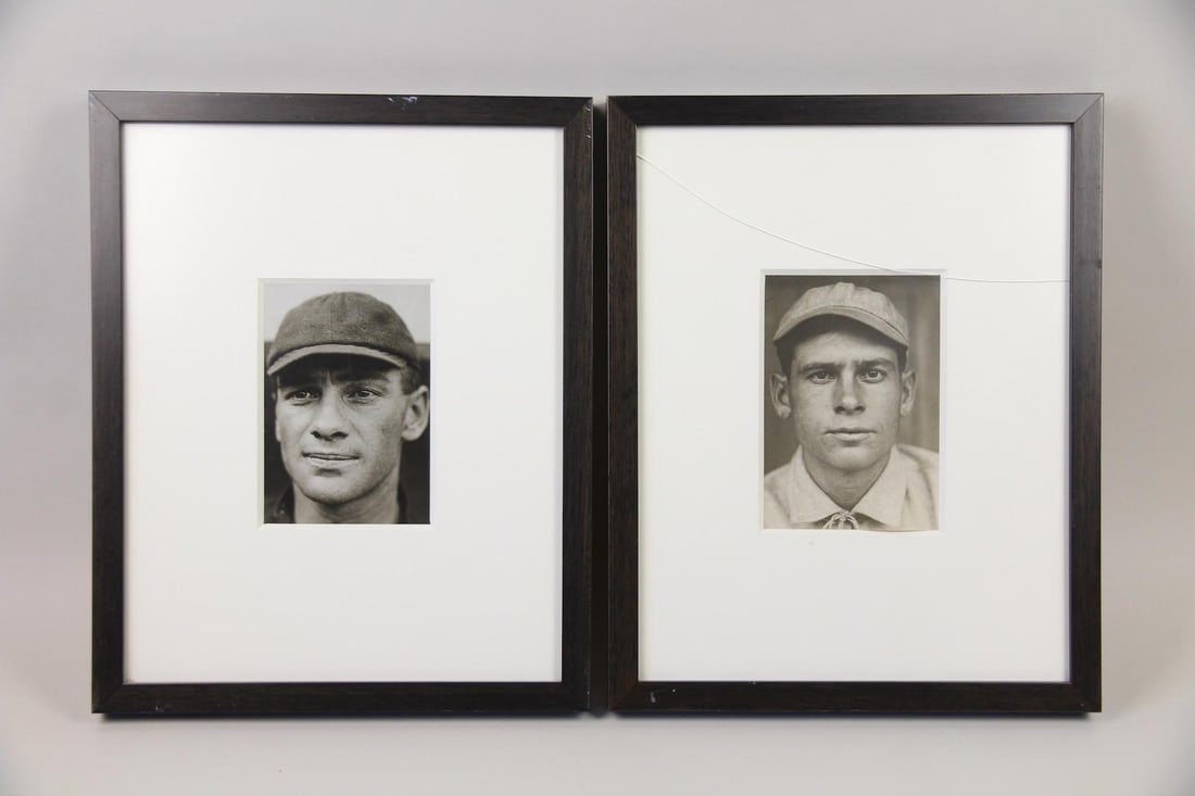 Pair of 1920's B&W Portraits, Young Men in Hats, Paul Thompson: Pair of 1920's Black & White Photographs. Group of two portraits depicting young men by the documentary photographer Paul Thompson (American, 1878–1940). Labels on the back include possible names of
