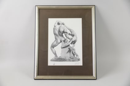 Neoclassical Souvenir Engraving, 'Hercules and Lichas' by Gebbie & Husson