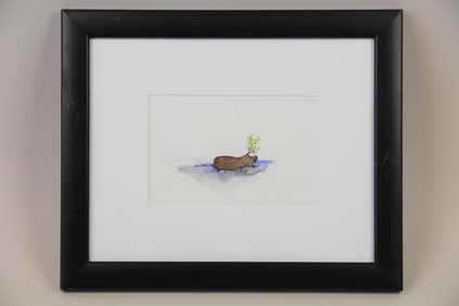 Gouache Painting of a Log by Lynne Yamamoto, 2005