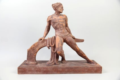 Art Deco Italian Terracotta Sculpture by Ugo Cipriani
