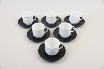 Set of 6 Rosenthal Porcelain Variation Cups & Saucers by Tapio Wirkkala