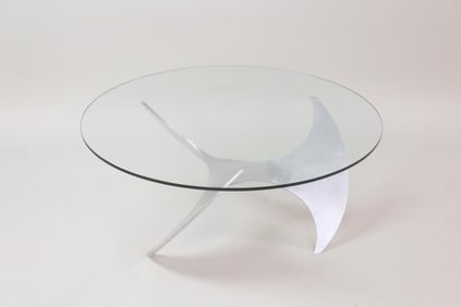 Aluminum & Glass Propeller Coffee Table, Knut Hesterberg for Ronald Schmitt