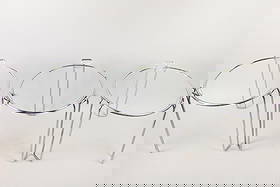 Set of 3 Chrome & Glass Nesting Side Tables, Saporiti: Set of 3 Mid-Century Modern Chrome & Glass Nesting Side Tables, Saporiti. Three matching tables made of chrome finish metal with glass tops. Marked Made in Belgium. Dimensions are 16 in h x 16.75 in w