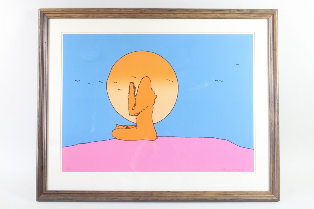 Peter Max Pop Art Yoga Color Serigraph "Swamiji" 1971: Peter Max Pop Art Yoga Color Serigraph Silkscreem "Swamiji" 1971. Color silkscreen print Swamiji, part of Max's "Cosmic '60s" poster collection, featuring Swami Satchidananda, an Indian guru who was a