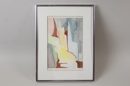 Abstract Geometric Watercolor Painting