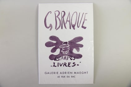 Georges Braque Exhibition Poster "Estampes Livres," 1958, Galerie Maeght