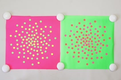 Pair of  Wen-Ying Tsai Op Art Prints, "Trichromic X." 1967