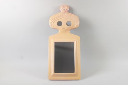 Mid-Century Modern Figural Mirror, Woman with Mirror Eyes