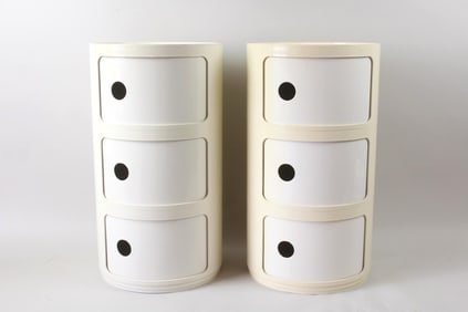 Pair of Castelli for Kartell Plastic Componibili 3 Level Storage Units