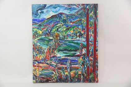Sally Brody Expressionist Painting "Catskill Hills" 1978