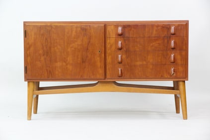 Danish Modern Teak Credenza with Bell Shaped Pulls