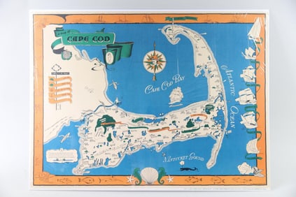 Paul Paige "A Map of Cape Cod" Travel Poster