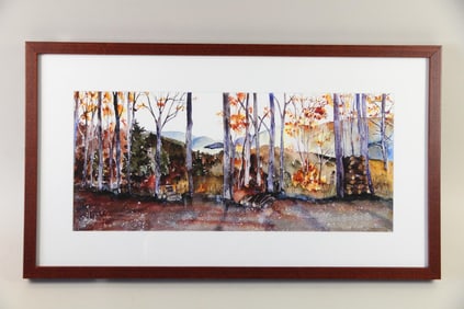 Marguerite Bride Watercolor, Autumn Berkshires Landscape