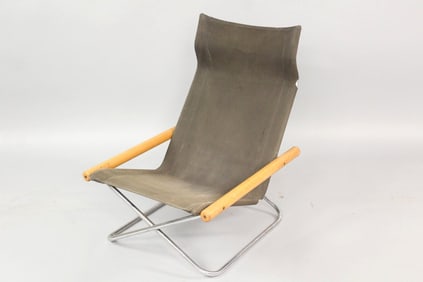 Canvas & Wood Folding Chair, Nychair by Takeshi Nii