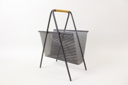 Minimalist Perforated Metal Magazine Rack