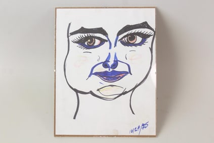 Framed Drawing of a Woman's Face, 1995