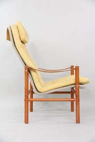 Teak & Leather Safari Chair, Bror Boije High-back "Junker” armchair
