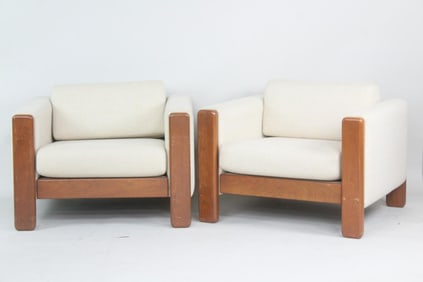 Pair of Minimalist Club Chairs for Knoll by Jim Eldon