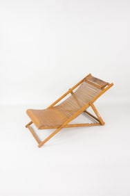 Japanese Folding Bamboo Deck Lounge Chair