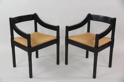 Pair of Vico Magistretti for Cassina Model 892 Carimite Chairs