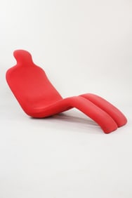 Olivier Mourgue Red Bouloum Chaise Lounge